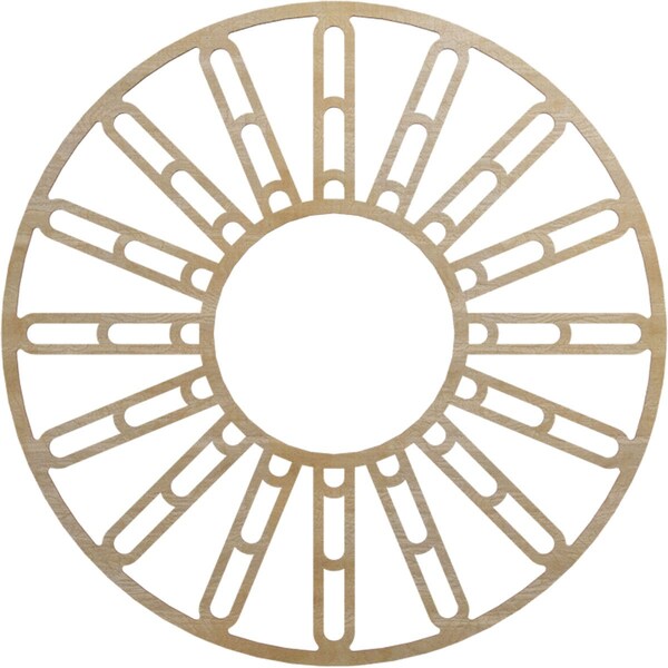 Ekena Millwork Hale Wood Fretwork Pierced Ceiling Medallion, Hickory, 34"OD x 12 3/8"ID x 1/4"T CMWP34X34X0250HHHI - main